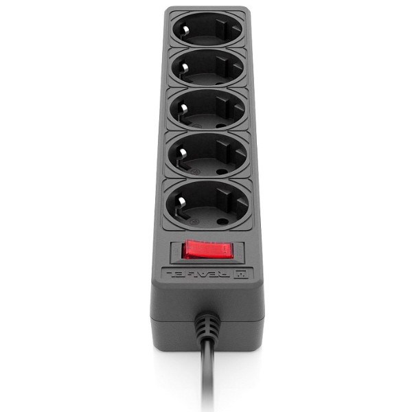 Фото - Мережевий фільтр REAL-EL RS-Protect 505 1.8 м Black (EL122300044)